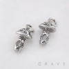 PAIR OF BURNISH MAGICAL MUSHROOM 316L SURGICAL STEEL EARRING